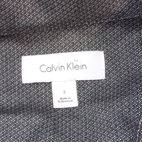 Calvin Klein Men's Woven Metallic Silver Button Up SMALL Fast Shipping NWT - Picture 9 of 10